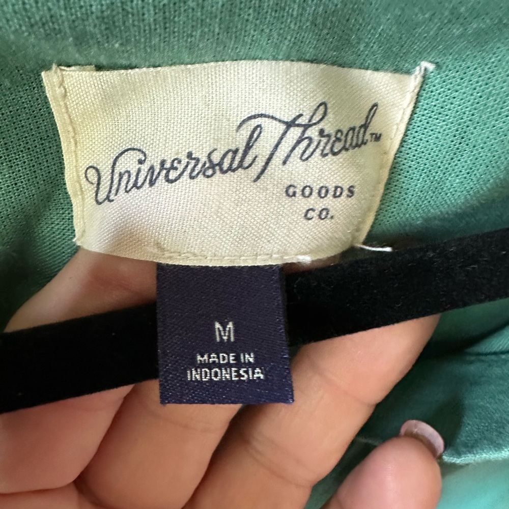 💚 Universal Thread Sage Green Linen Blend Tunic Shirt Dress M - Picture 3 of 8